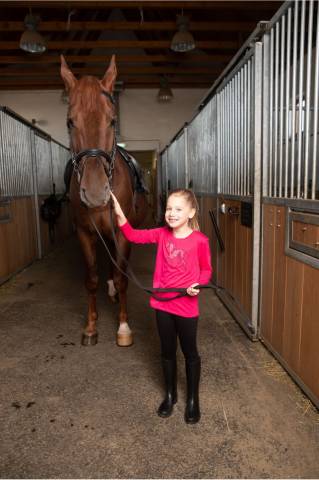 Tee-shirt équitation enfant à manches courtes - Cavalliera - Motif strass
