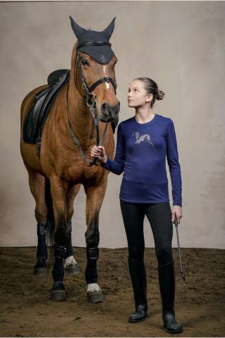 T-shirt à manches longues pour enfants - Cavalliera - Tissu extensible