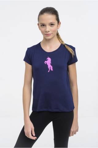 T-shirt équitation enfant à manches courtes - Cavalliera - Licorne pailletée