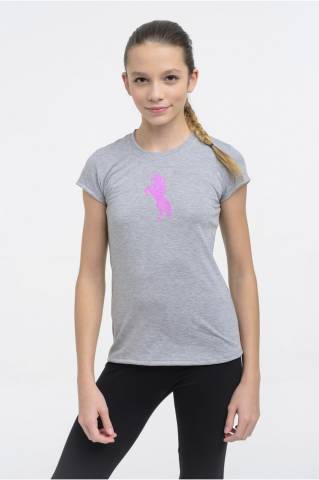 T-shirt équitation enfant à manches courtes - Cavalliera - Licorne pailletée