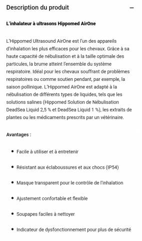 Inhalateur Ultrasound AirOne Hippomed 
