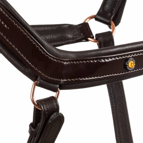 Licol en cuir avec boucles dorées - Equestro