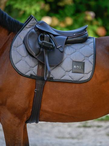 Tapis de selle Greymelange Mixte Gris - Boss Equestrian