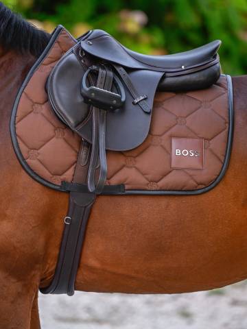 Tapis de selle Cappuccino Mixte Marron - Boss Equestrian - Matelassage épais