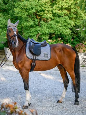 Tapis de selle Greymelange Dressage Gris - Boss Equestrian