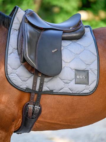 Tapis de selle Greymelange Dressage Gris - Boss Equestrian