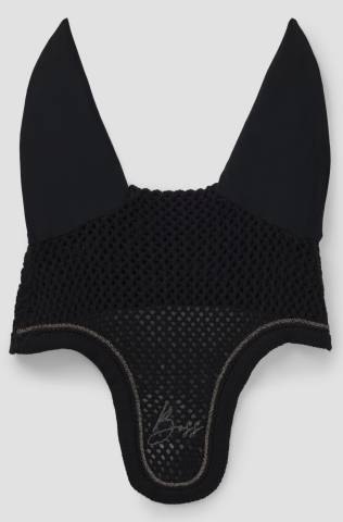 Bonnet anti-mouches Glitter Noir - Boss Equestrian - Coton respirant