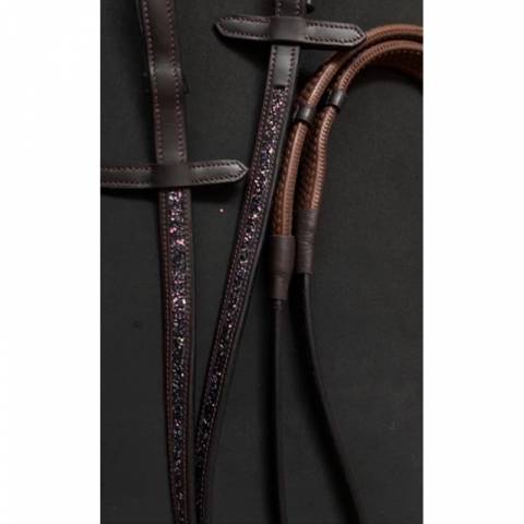 Rênes Disco insert noir - Ju & Pa - Galon paillettes