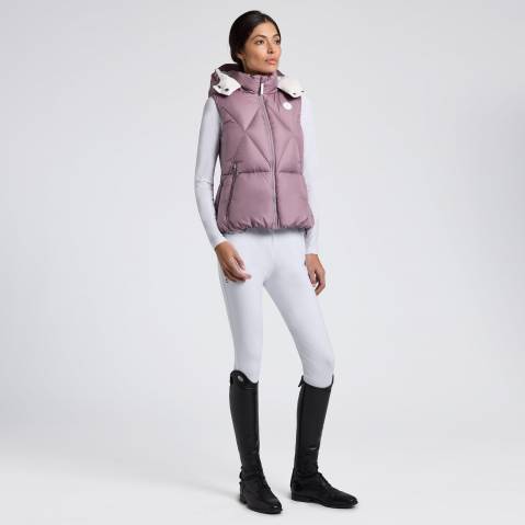 Gilet sans manches à capuche Lilas - Cavalleria Toscana - Matelassé léger