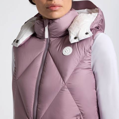 Gilet sans manches à capuche Lilas - Cavalleria Toscana - Matelassé léger