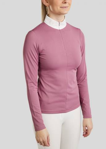 Polo de concours manches longues Mocha - Montar - Cristaux holographiques