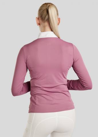 Polo de concours manches longues Mocha - Montar - Cristaux holographiques