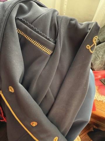 Magnifique Veste Le sabotier 32 bleu marine et or