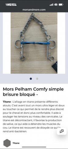 Mors pelham comfy simple brisure bomber 125