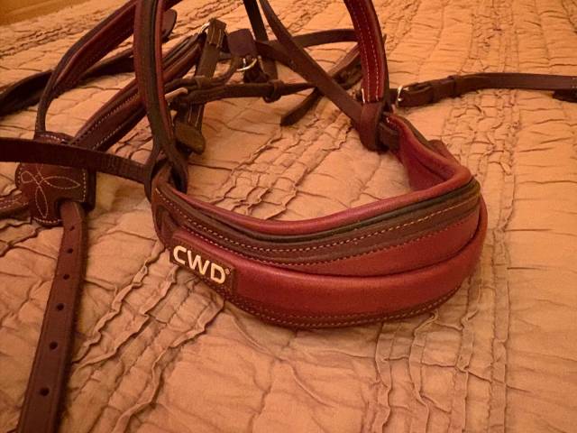 Bridon doublé muserolle croisée 1/2 rond CWD