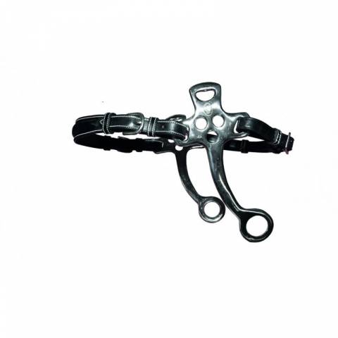 Hackamore cuir branches courtes - Jump'in - Poney