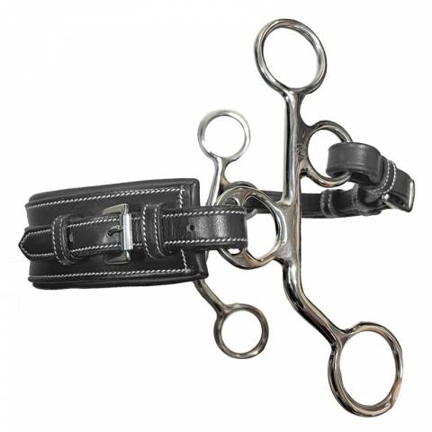 Hackamore cuir petites branches nez rectangle - Jump'in - Inox