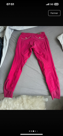 Pantalon equithème rose Fuschia XS