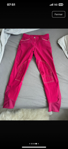 Pantalon equithème rose Fuschia XS