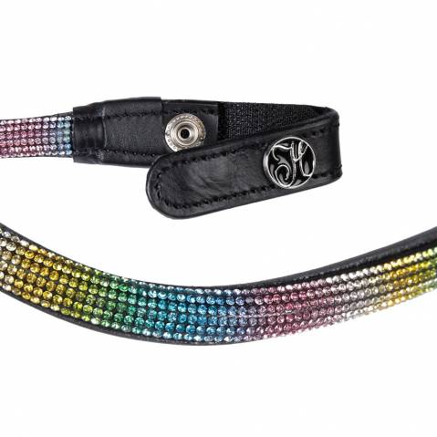 Frontal en cuir Rainbow multicolore - Harry's Horse - Cristaux