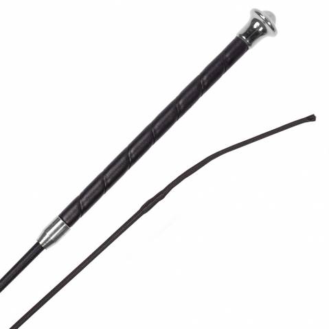 Stick de dressage poignée cuir - Harry's Horse - Nylon tressé
