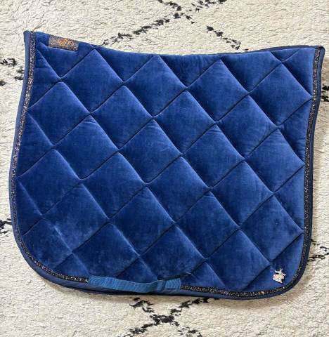 Tapis de selle velours DRESSAGE - Ju & Pa - Galon pailleté
