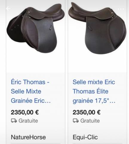 Selle mixte #Eric Thomas élite #17 pousse #étrivières #
