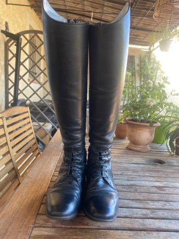 Bottes cuir NOIR P.39 sur mesure bottier italien FABBRI
