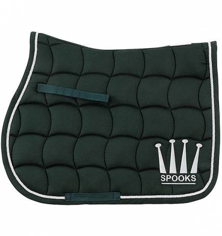 Tapis de selle mixte Crown Vert sapin - Spooks - Robuste et brodé