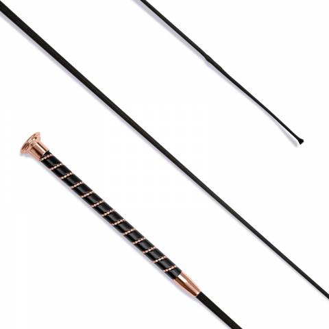 Cravache de dressage Black Grip avec Crystal Spiral - 110 cm