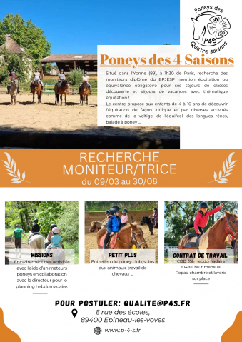 Moniteur / monitrice d'équitation