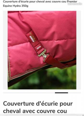 Couverture &eacute;curie Premier Equine 350g avec couvre cou