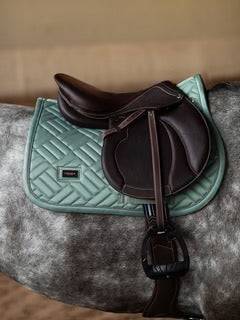Tapis de selle Modern Mint Green - Equestrian Stockholm - Tissu en bambou