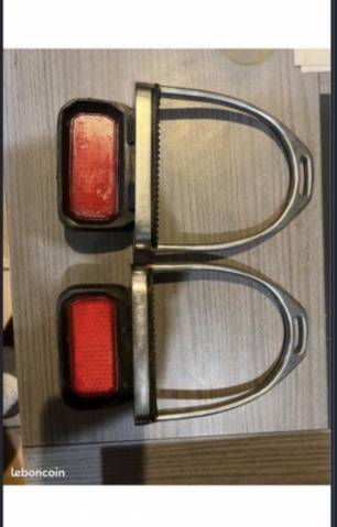 Etrier adulte cheval &eacute;quitation m&eacute;tal r&eacute;fl&eacute;chissant ran