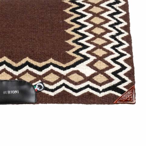 Tapis western show marron / beige en laine avec rembourrage en dry F - Burioni