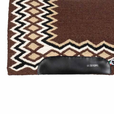 Tapis western show marron / beige en laine avec rembourrage en dry F - Burioni
