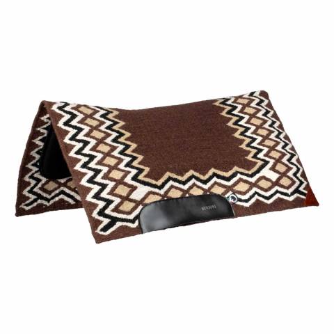 Tapis western show marron / beige en laine avec rembourrage en dry F - Burioni