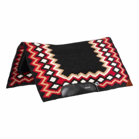 Tapis western show rouge / noir en laine avec rembourrage en dry F - Burioni