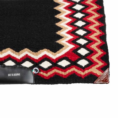 Tapis western show rouge / noir en laine avec rembourrage en dry F - Burioni