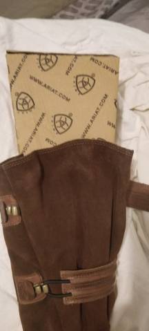 Bottes d &eacute;quitation marron cuir 38