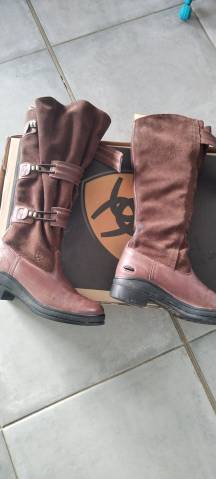 Bottes d &eacute;quitation marron cuir 38