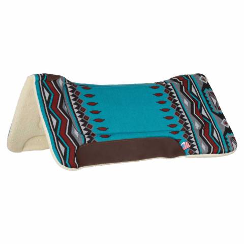 Tapis de selle western avec empiècements en cuir - Pool's - Éco laine