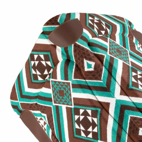 Tapis de selle western Dakota vert / marron - Pool's - Eco Wool