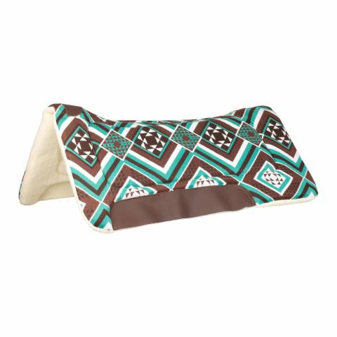 Tapis de selle western Dakota vert / marron - Pool's - Eco Wool