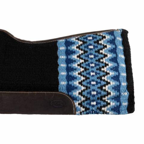 Tapis de selle western en laine bleu / noir - Pool's - Haute qualit&eacute;