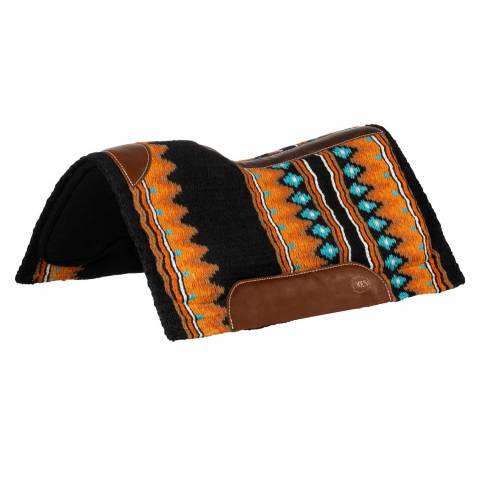 Tapis de selle western en laine avec fond en feutre orange - Pool's - Premium