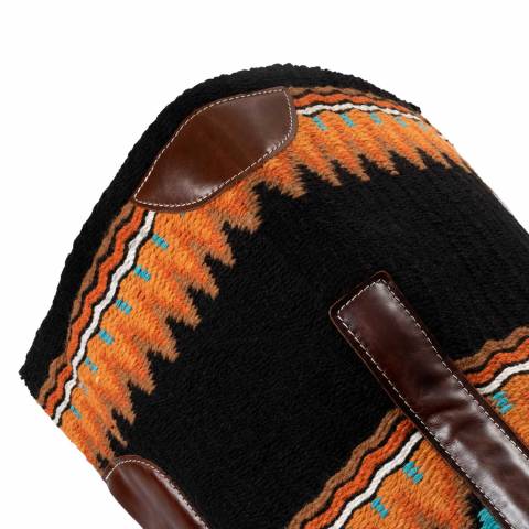 Tapis de selle western en laine avec fond en feutre orange - Pool's - Premium