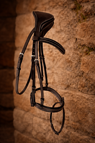 Filet en cuir Elekka et Renes - Taille Cheval - Marron