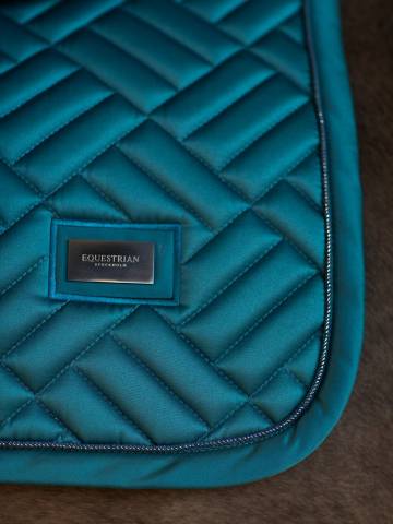 Tapis de selle Modern Teal Blue MIXTE - Equestrian Stockholm - Matelassage &eacute;l&eacute;ga