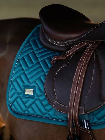 Tapis de selle Modern Teal Blue MIXTE - Equestrian Stockholm - Matelassage éléga
